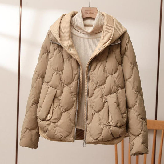 Street Style Puffer Coat - Beige