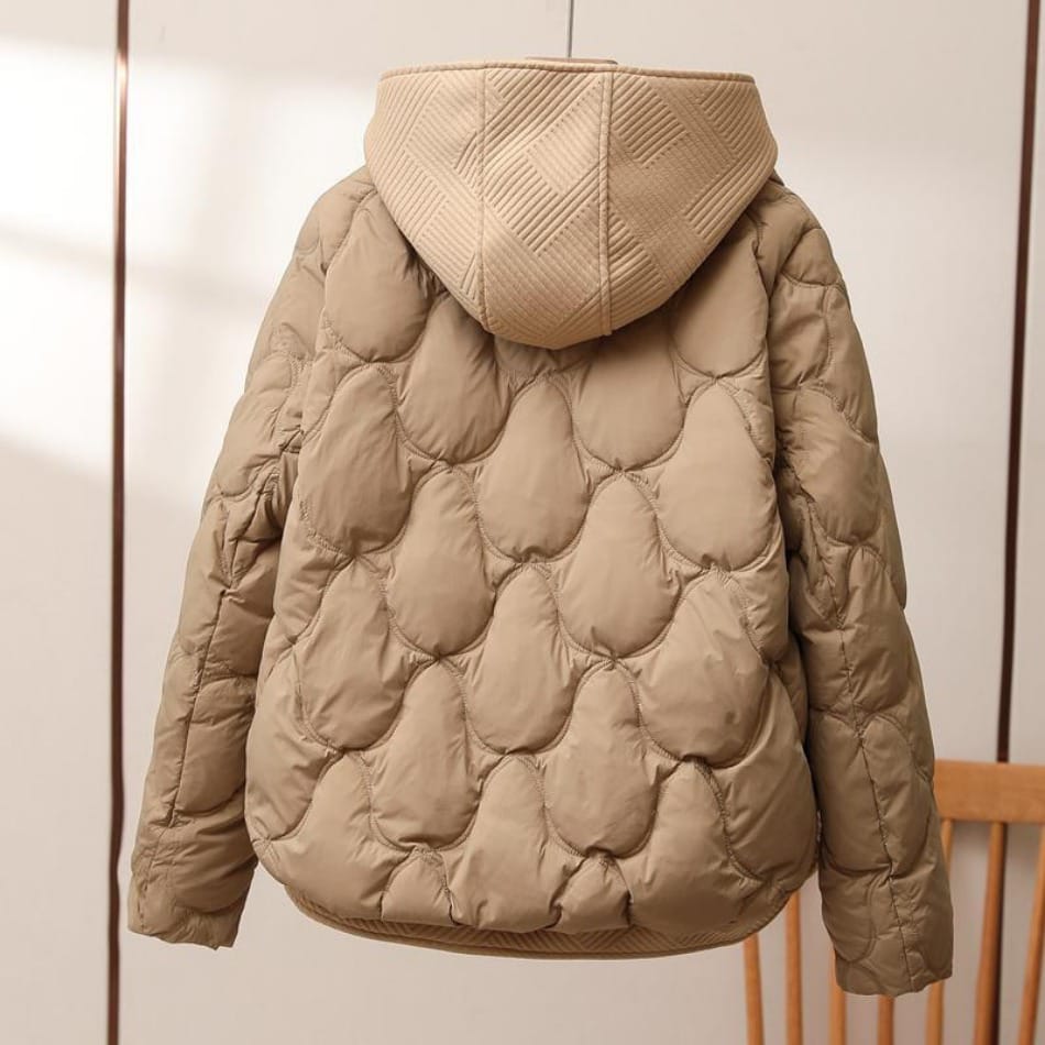 Street Style Puffer Coat - Beige