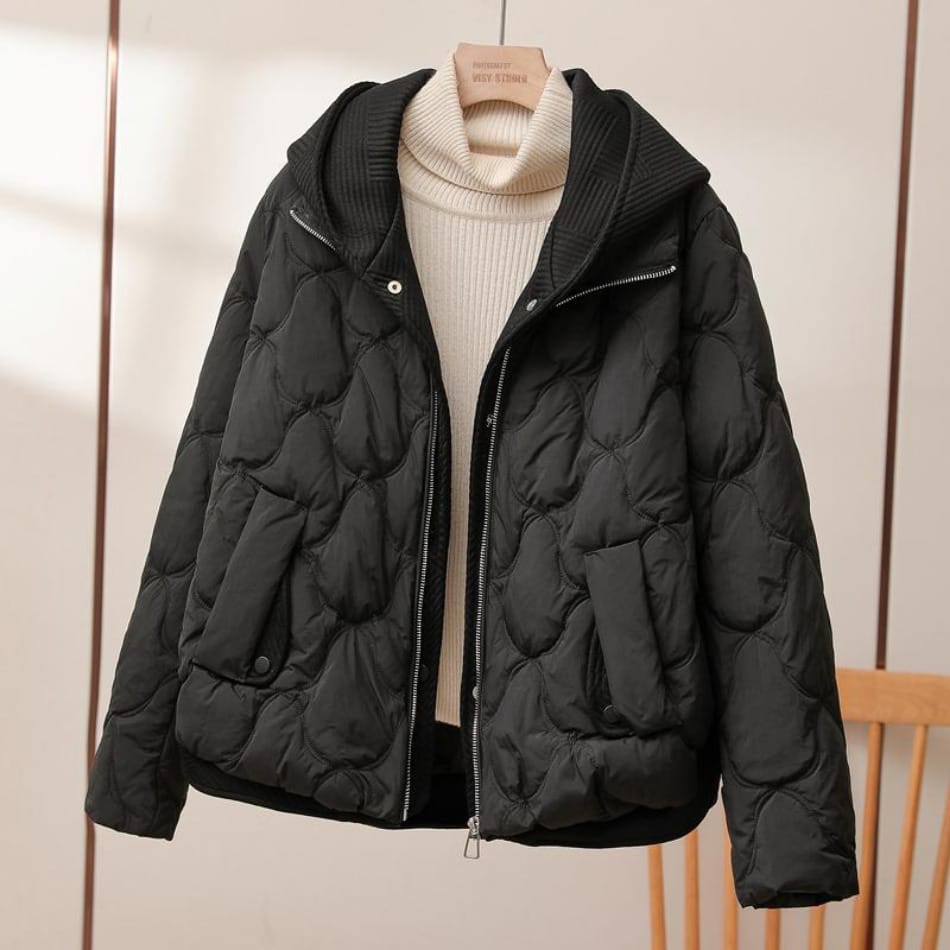 Street Style Puffer Coat - Black