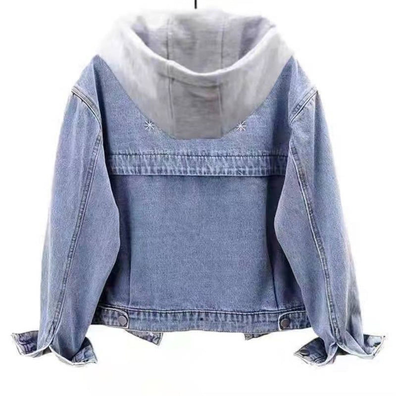 Denim Jacket with Hood - Blue