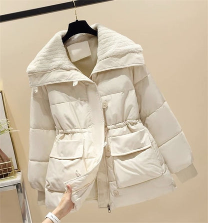 Sherpa Collar Puffer Coat - White