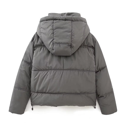 Street Style Puffer Coat - Grey