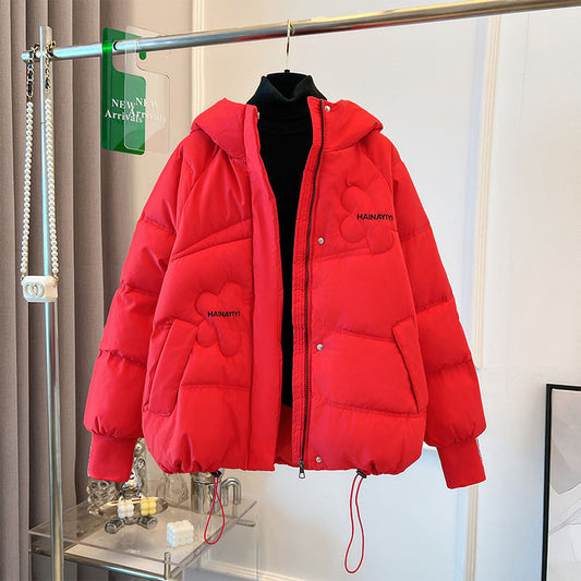 Trendy Hooded Puffer - Red