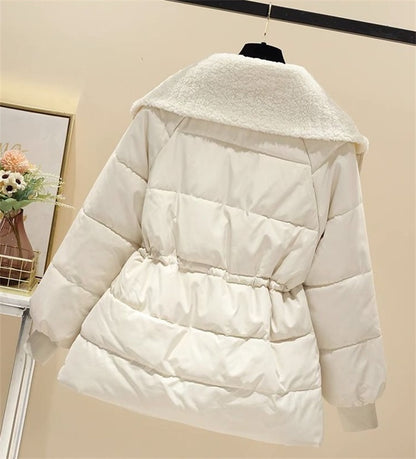 Sherpa Collar Puffer Coat - White