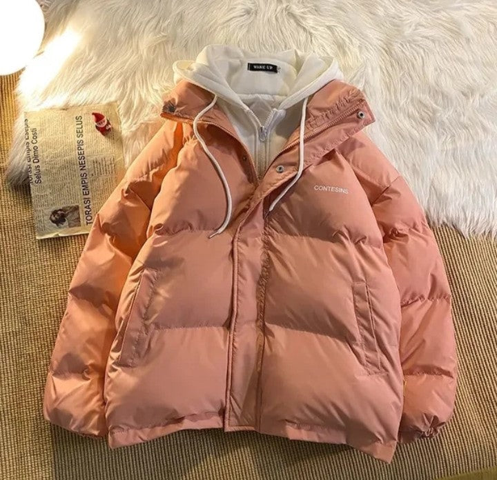 Cropped Puffer Jacket - Pink