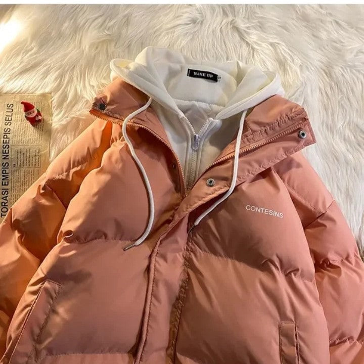 Cropped Puffer Jacket - Pink